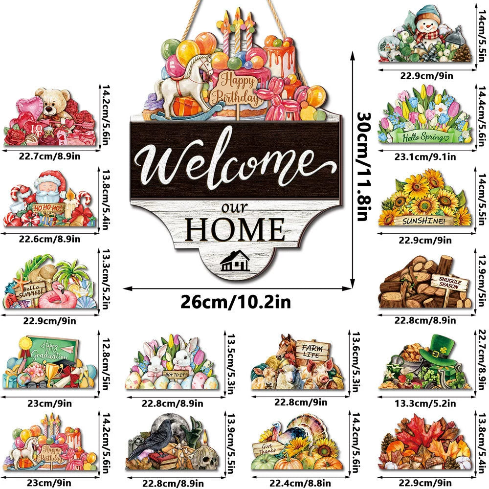 🔥 LIMITED-TIME 50% OFF — 16 Pcs Interchangeable Welcome Sign for Front Door